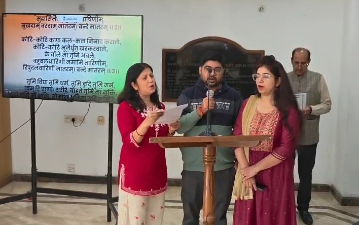 The occasion of commemoration of 150 years of the National Song ‘Vande Mataram’ on 7th November 2025 was celebrated at TCIL, by organizing mass singing of the National Song by it’s officers /staff, in true spirit of national pride, reflection and national devotion